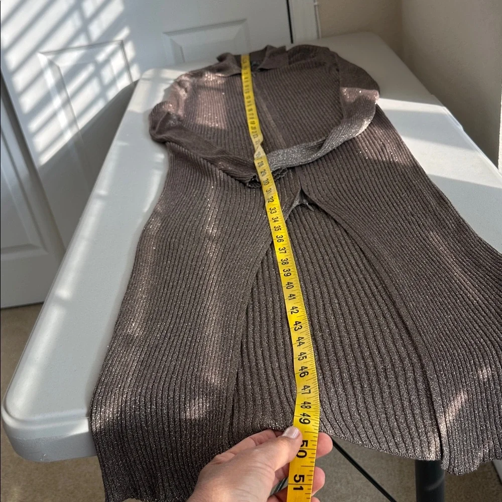 NWT ANTHROPOLOGIE Metallic Brown Long Sleeve Dress Sz. XL. - Picture 10 of 15